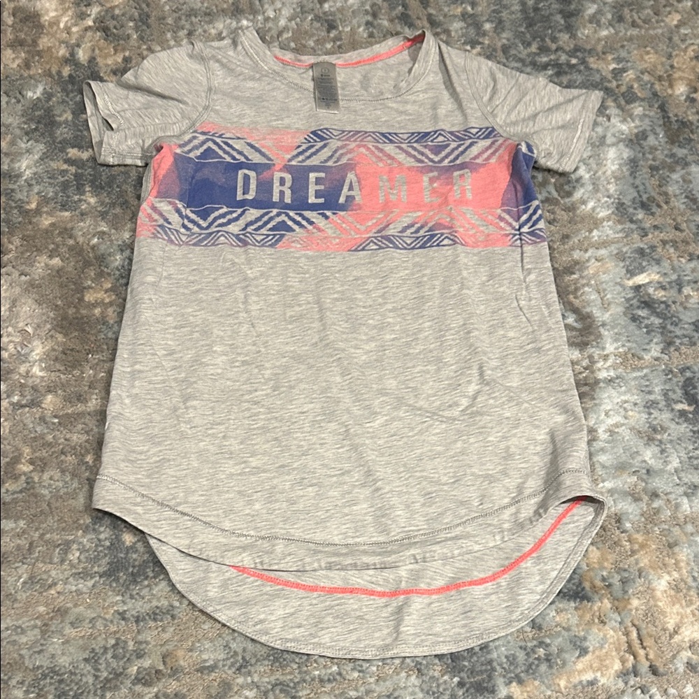 Ivivva Gray and Blue 'Dreamer' Kids Tee EUC